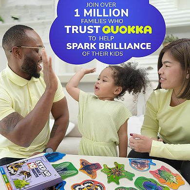 QUOKKA Toddler Floor Puzzles Ages 2-4 8 Realistic Bugs Shapes with Extra-Thick 40-Piece Set