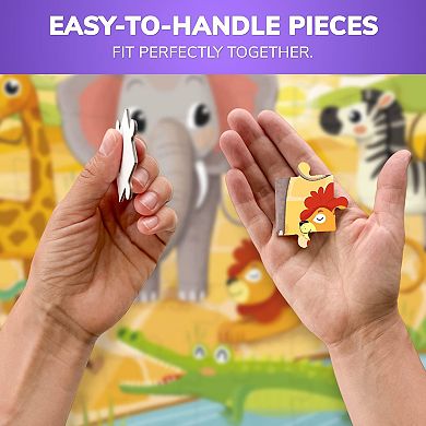 QUOKKA Jigsaw Puzzles 30 Pcs Africa Animals for Kids 3-5 Years - Learning Puzzles - Educational Toys