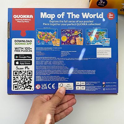 QUOKKA Jigsaw Puzzles World Map 150 Pieces with 50 Flashcards 400+