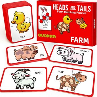 QUOKKA Toddlers Puzzles 16 Matching Pairs of Farm Animals for Kids 2-4 years 32 pc Matching Games