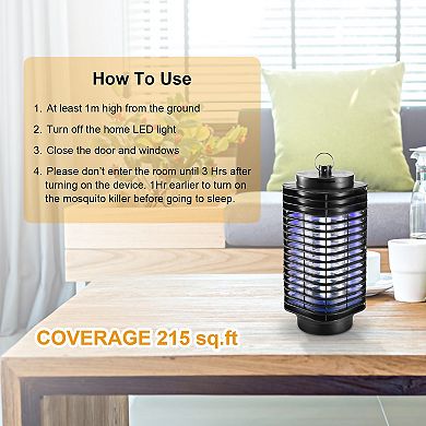 Electric Bug Zapper UV Mosquito Fly Trap Insect Killer Lamp Odorless & Noiseless for Home