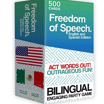 QUOKKA Card Game 500 Bilingual Spanish & English Cards Fun Party Games for Adults and Kids