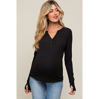 Maternity Button Front Long Sleeve Top