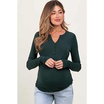 Maternity Button Front Long Sleeve Top