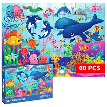 QUOKKA Jigsaw Puzzles 60 pc with Ocean Animals for Kids 4-6 Years Educational Learning Game
