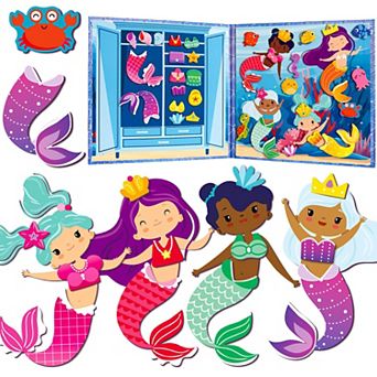 QUOKKA Magnetic Mermaid Dress-Up Dolls Creative Play Set with 35 pc for Kids 3+