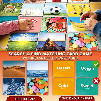 QUOKKA Opposites Flash Cards 104 Realistic Vocabulary for Pre-K & Kindergarten - Age 3+