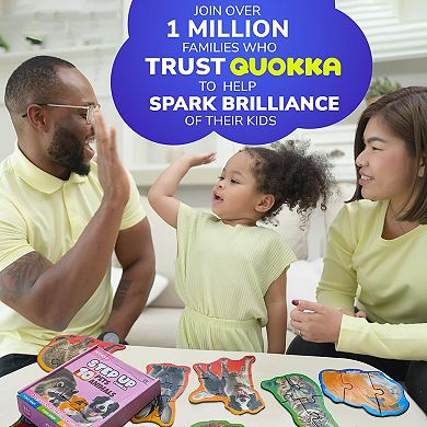 QUOKKA Large Floor Puzzles for Toddlers 2-4 8 Animal Shapes, Extra-Thick 40 Pieces Learning Game