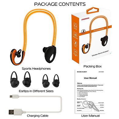 Wireless Sports Neckband Headphones V4.1 Sweatproof with Mic