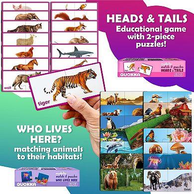 QUOKKA 5x Megaset Learning Puzzles for Toddlers 2+ Numbers, Animals, ABC, Opposites Matching Game