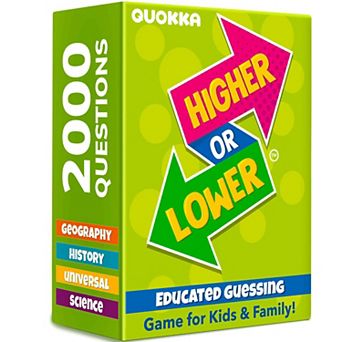 QUOKKA Set of 4 Trivia Family Card Games Higher or Lower History, Science. Geography & More