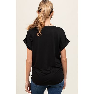 Maternity Rolled Cuff Short Sleeve Top