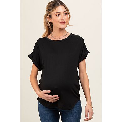 Maternity Rolled Cuff Short Sleeve Top