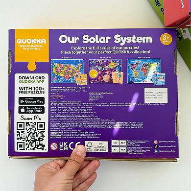 QUOKKA Jigsaw Puzzles Solar System 70 Pieces with 50 Flashcards 400+ Space Facts for Kids 4-8 Years