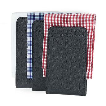 Everyday Multi-Pack, 3 pack Pocket Square Holders with Red, Blue and White Pocket Squares