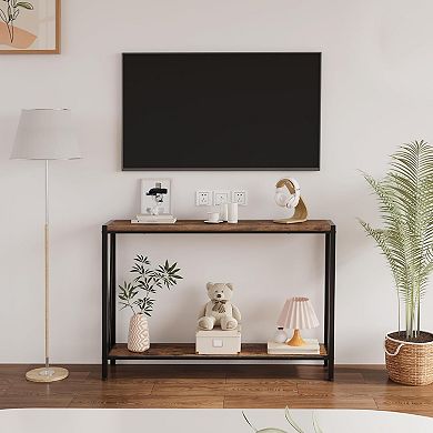 44.88" Slim 2-Tier Console Table with Storage for Entryway, Living Room, Hallway & Foyer