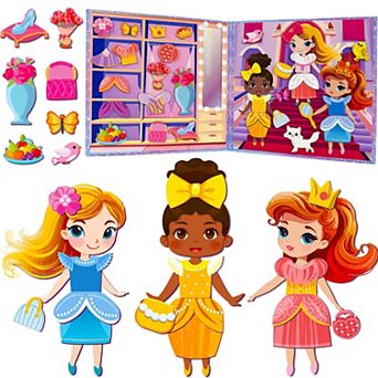 QUOKKA Magnetic Dress-Up Dolls - 35 pc - Creative Princess Storytelling Set - For Kids Ages 3+