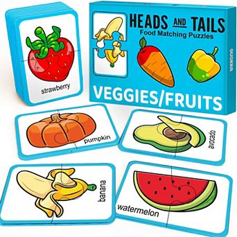 QUOKKA Puzzles 16 Matching Pairs of Fruits Veggies - Educational Games for 2-4 Years Toddlers