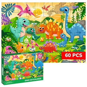 QUOKKA Jigsaw Puzzles 60 pc with Dinosaurs for Kids 4-6 Years Educational Learning Game