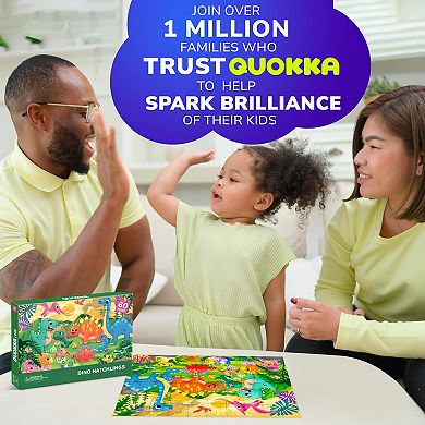 QUOKKA Jigsaw Puzzles 60 Pieces with Dinosaurs for Kids 4-6 Years Educational Learning Game
