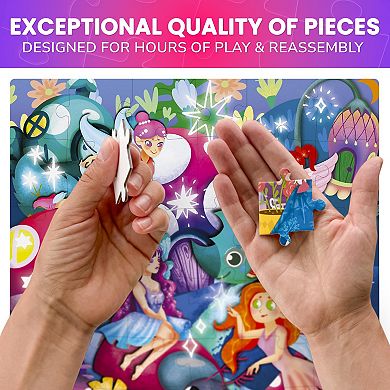 QUOKKA Set of 4 Vertical Jigsaw Puzzle 48Pcs with Fantasy Heros for Toddlers 3-5 Years Learning Game