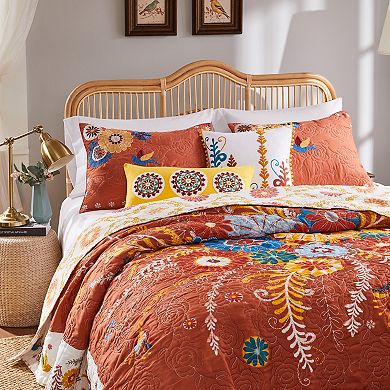 100% Microfiber Polyester Topanga 5-Piece Quilt & Pillow Bonus Set Multi