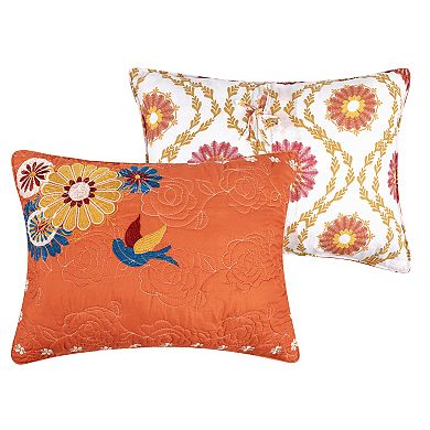 100% Microfiber Polyester Topanga 5-Piece Quilt & Pillow Bonus Set Multi