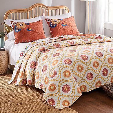 100% Microfiber Polyester Topanga 5-Piece Quilt & Pillow Bonus Set Multi