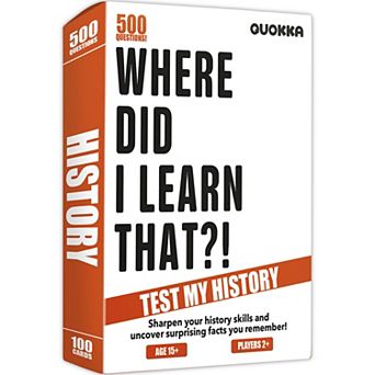 QUOKKA Where Did I Learn It? History Trivia Game 500 Questions for Families, Teens & Adults