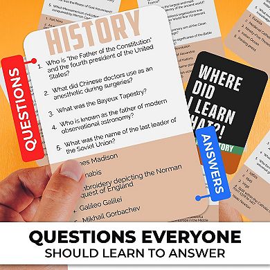 QUOKKA Where Did I Learn It? History Trivia Game 500 Questions for Families, Teens & Adults