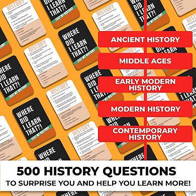 QUOKKA Where Did I Learn It? History Trivia Game 500 Questions for Families, Teens & Adults