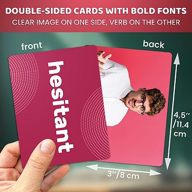QUOKKA 104 Real-Life Flash Cards Emotions & Vocabulary Builder for Kids, Adults, and Educators