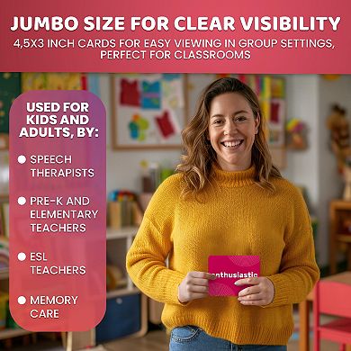 QUOKKA 104 Real-Life Flash Cards Emotions & Vocabulary Builder for Kids, Adults, and Educators