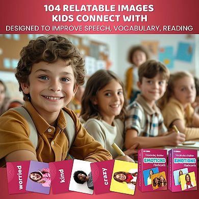 QUOKKA 104 Real-Life Flash Cards Emotions & Vocabulary Builder for Kids, Adults, and Educators