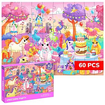 QUOKKA Jigsaw Puzzles 60 pc Unicorns for Kids 4-6 Years Preschoolers Educational Learning Game