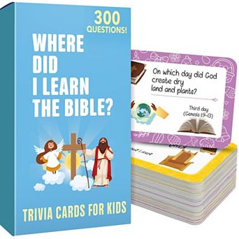 QUOKKA Bible Trivia Cards Fun Scripture Game for Kids, Families, Sunday School & Homeschool