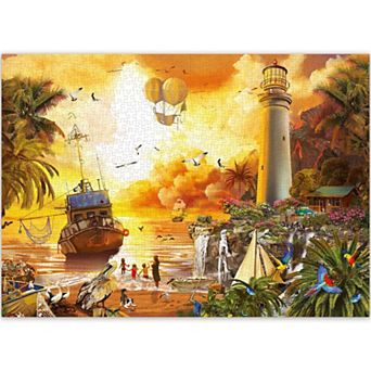 QUOKKA 1000 pc Lighthouse Jigsaw Puzzle Colorful Family Puzzle for Adults and Kids 8+