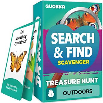 QUOKKA Kids Outdoor Cards Games Scavenger Hunt for Ages 4-8 - Educational Party Activities