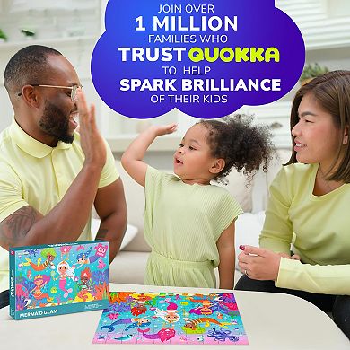 QUOKKA Jigsaw Puzzles 60 Pcs Mermaid for Kids 4-6 Years Preschoolers Educational Learning Game