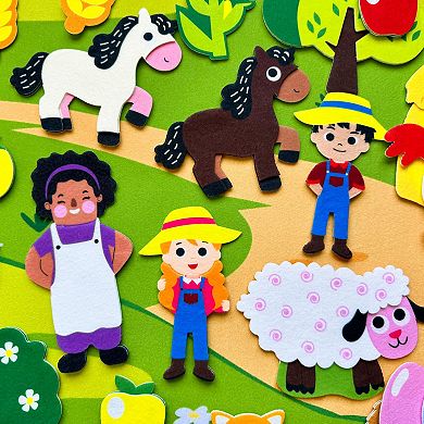 QUOKKA Felt Board - 70 PCS Double-Thick Farm Set for Kids 2-5 Years Old for Indoor and Classroom