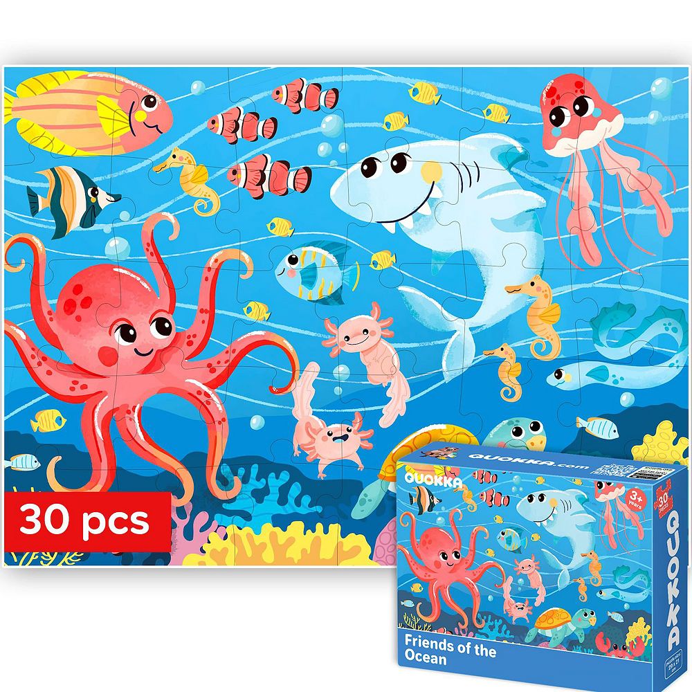 QUOKKA Jigsaw Puzzles 30 Pcs Sea World for Kids 3-5 Years