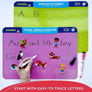 QUOKKA Busy Book Practice Handwriting ABC Learn to Write 30 Tasks for Kids 3-5 Years Pre K Learning