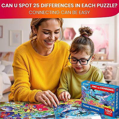 QUOKKA Set of 4 Search-and-Find Puzzles 100-Piece Ocean & Forest