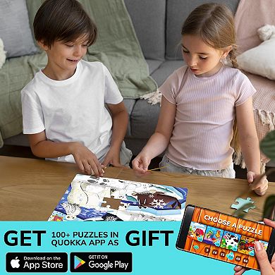 QUOKKA Set 4 Vertical Jigsaw Puzzles 60 Pcs For 5-7 Year Birds, Polar, Forest & Australia Animals