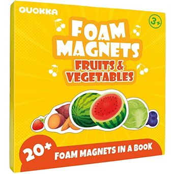 QUOKKA Travel Magnetic Puzzles 20 pc Fruits Game with Extra-Long Play Book for Kids 3-5 Years