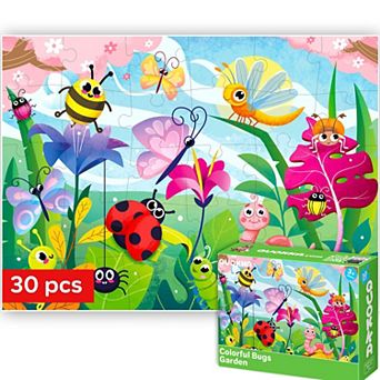 QUOKKA Jigsaw Puzzles 30 pc Bugs for Kids 3-5 Years - Learning Puzzles - Educational Toys