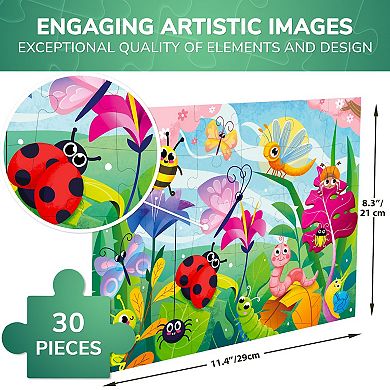 QUOKKA Jigsaw Puzzles 30 Pcs Bugs for Kids 3-5 Years - Learning Puzzles - Educational Toys