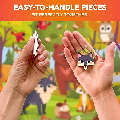 QUOKKA Jigsaw Puzzles 30 Pcs Forest Animals for Kids 3-5 Years - Learning Puzzles - Educational Toys