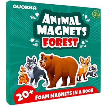 QUOKKA Travel Magnetic Puzzles 20 pc Forest Game with Extra-Long Play Book for Kids 3-5 Years