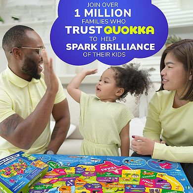 QUOKKA States Puzzle for Kids 4-6 70 Piece Map with 50 Learning Cards & 400+ Fun Facts